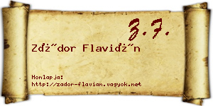 Zádor Flavián névjegykártya